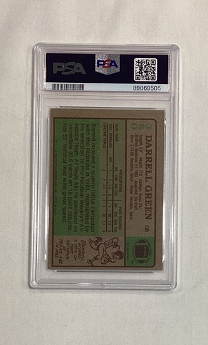 DARRELL GREEN RC 1984 TOPPS HOF ROOKIE CARD #380 SIGNED AUTOGRAPH PSA 6 AUTO 9 - Picture 2 of 2