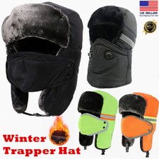 Winter Thermal Mask Trapper Outdoor Cap Aviator Russian Thick Fur Ski Hats Lot