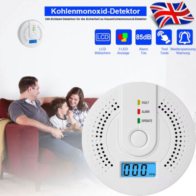 Digital Carbon Monoxide Detector Alarm Battery Powered Warning Alarm Sensor LED