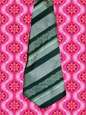 A325✪ original 70er Jahre Kult Retro Krawatte Hippie Muster schwarz grün