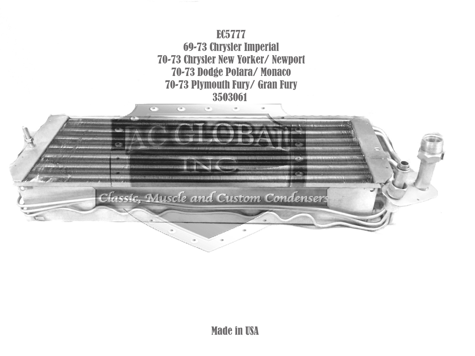 70 71 72 73 Chrysler Imperial Condenser Evaporator Core 3502019 EV5777