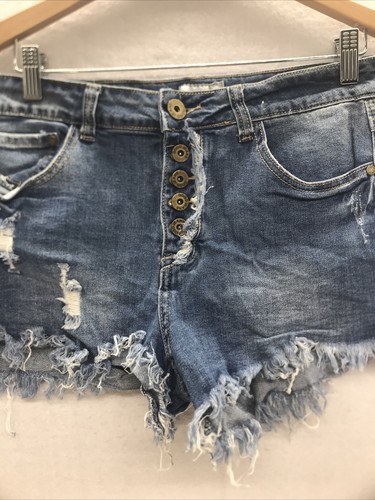 Gogo Jeans USA Junior Girls Size 13 Cut Off Destroyed Distressed Button Fly - Picture 2 of 16
