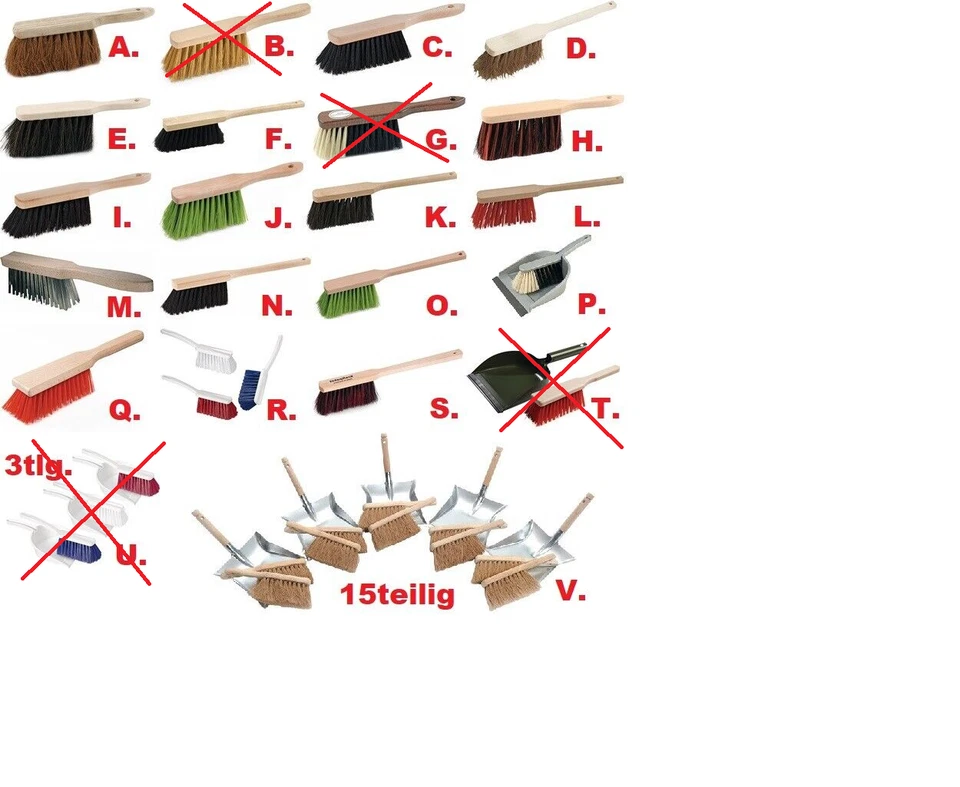 NÖLLE ; SOREX ; PRESTIGE ; OSBORN TOP ab 1.29€ ! Handfeger Kehrgarnitur HACCP Kokos Arenga Rosshaar Elaston Draht