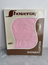 Vtg Showeray Shower Curtain Vinyl Pink Embossed Flower Design Retro Mod USA MCM