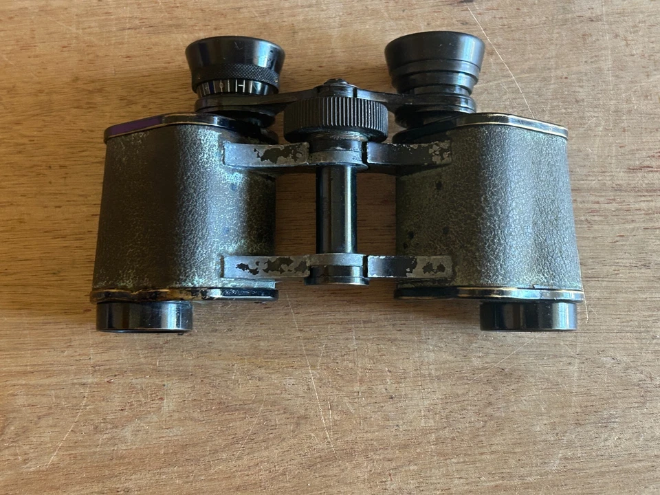 Бинокль Zeiss Первой мировой войны Bausch Lomb военная призма стерео 46648 винтажный 8x25 ПЛОХОЙ - Изображение 3 из 4