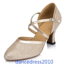 Women Girl Party Ballroom Latin Tango Modern Rumba Salsa Suede Dance Shoes US5-9