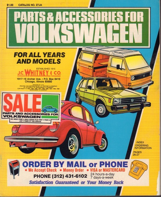 Parts & Accessories For Volkswagen Catalog No.27JA 1990 Beetle