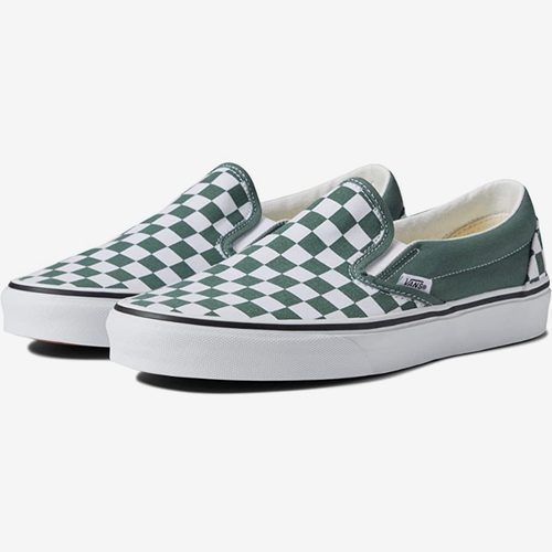 Vans CLASSIC SLIP ON CHECKER Men Womens Thyme White VN0A33TB9HO Skateboard  Shoes | eBay