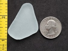 GENUINE PURE BEACH SEA GLASS SURF TUMBLED WHITE CLEAR SNOW FROSTED PENDANT E3