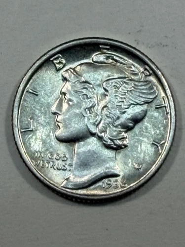 1936 Mercury Dime Gem BU FSB