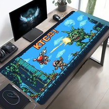 A Large Gaming Mouse Pad Featuring Pixel Art Battle Scenes, with a Non-Slip, Wa