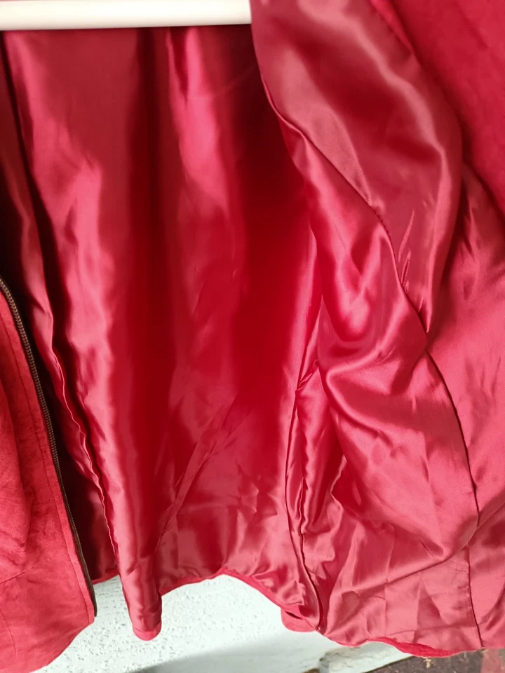 Alfani Red Wine Suede Leather Jacket Ladies Large L - Image 4 of 4