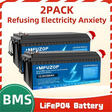 2PACK 12V 300Ah LiFePO4 Lithium Battery 15000+ Deep Cycles BMS Solar RV Off-grid