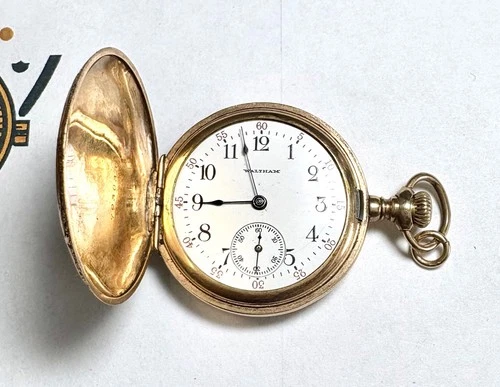 Beautiful 1907 Antique Waltham 20 Year Gold Filled Hunter Pocket Watch
