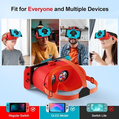 VR Headset for Nintendo Switch OLED Adjustable HD Lenses 3D Glasses Labo VR Kit