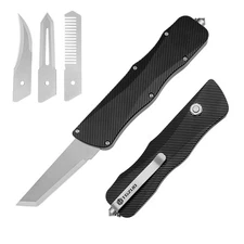 Aluminium Alloy Utility Knife Box Cutter, Folding Edc Pocket Knife with 4Pcs ...