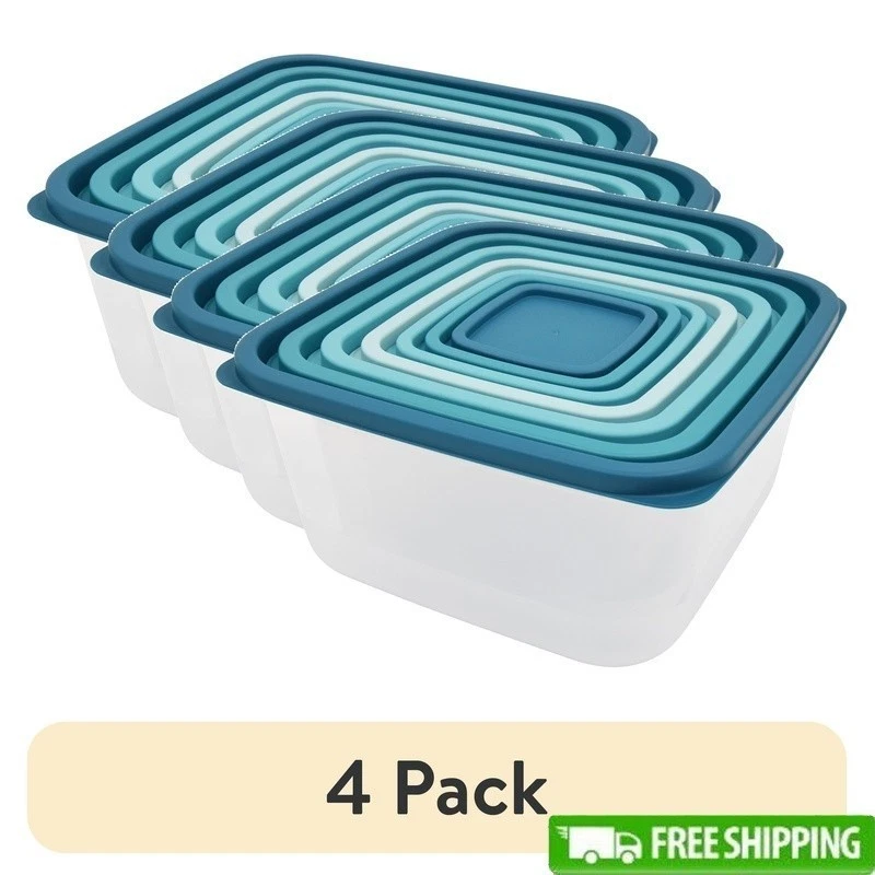 14pc Stackable Food Storage Containers Set BPA-free Nestable Kitchen Organizer