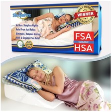 Luxurious 8" Memory Foam Bed Wedge Pillow - Ideal for Sleep  Acid Reflux Relief