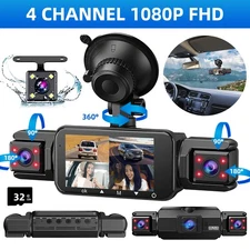 3" 4 Channel Mirror Dash Cam Front Rear 1080P Car Camera Night Vision G-Sensor