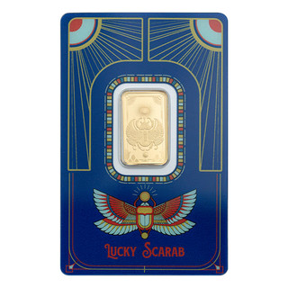 Lingotto oro PAMP 5 grammi oro 9999 scarabeo fortunato in blister