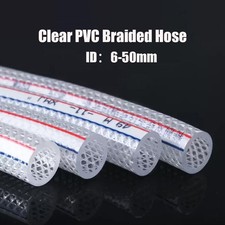 Clear PVC Braided Hose Pipe Lightweight Food Grade Air Water Oil Reinforced New