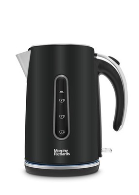 Morphy Richards 1,7L Motiv Kanne Wasserkocher, 3Kw Schnellkochend, 1,7 Liter, Schwarz 