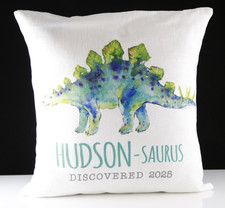 New Personalized Decorative Dino Throw Pillow Hudson-Saurus - Discovered 2025