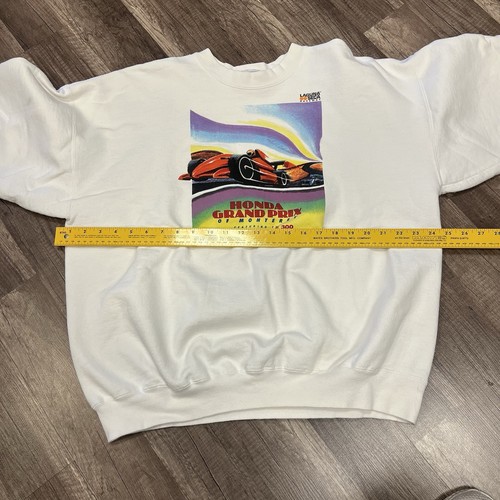 VINTAGE 1998 HANES HONDA GRAND PRIX GIROCOLLO BIANCO TAGLIA XL MONTEREY H17 - Foto 5 di 5