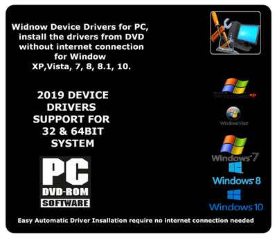 Window Device Drivers 2019 Software DVD Disc for Win XP, Vista, 7, 8, 8.1, 10, 1