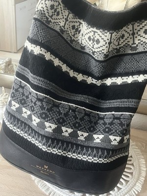 WEEKEND Max Mara Shopper Tasche   Jacquard Ethno Muster   Schwarz/Grau/Weiß