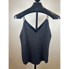 Express Women Black Textured Pebbled V-Neck Camisole Adjustable Straps Small NWT