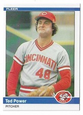 1984 Fleer Baseball Ted Power Card #478 Cincinnati Reds