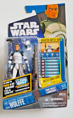 STAR WARS CLONE WARS CLONE COMMANDER WOLFFE GALACTIC BATTLE GAME 2011 NEW