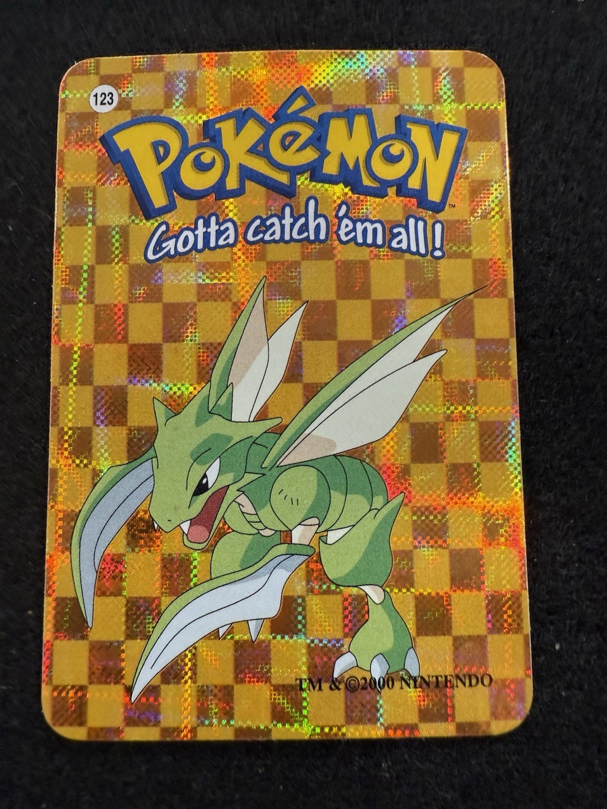 Pokemon Scyther Prism Vending Sticker #123 in NM condition!