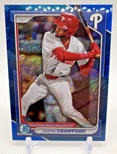 Justin Crawford 2024 Bowman Chrome Prospects Blue Shimmer #110/150 #BCP-17