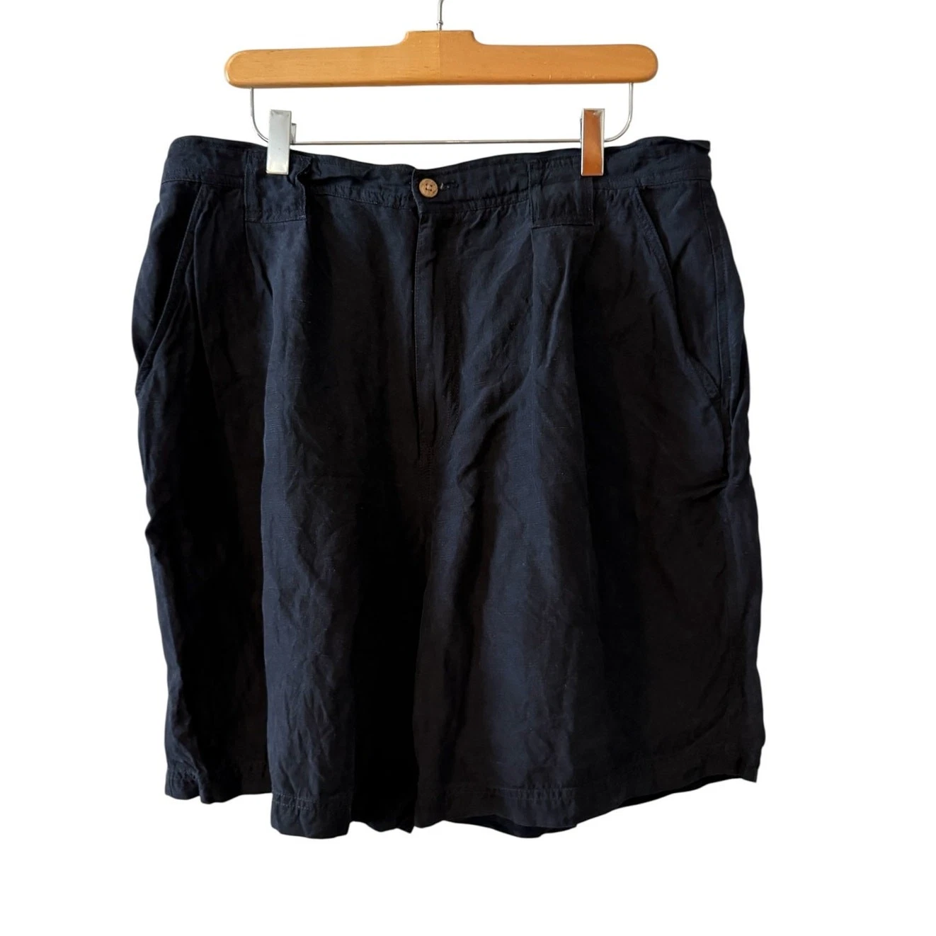 Tommy Bahama Silk & Linen Blend Shorts Navy Blue 36
