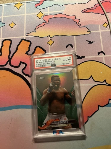 2018 Topps UFC Chrome Francis Ngannou  Green /99 PSA Gem Mint