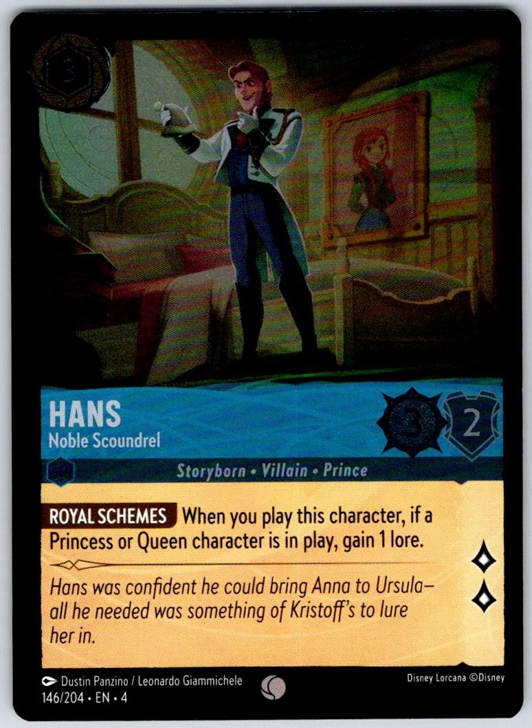 Hans - Noble Scoundrel 146/204 Common Ursula's Return Lorcana Cold Foil NM