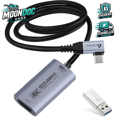 Video Capture Card 4K 60FPS USB-C 1m HDMI zu USB 3.0 für Streaming PC PS5 Switch