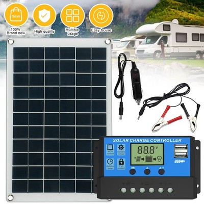 12V 24V Solarpanel Solarmodul Ladegerät Camping Solarladeregler Solarmodule Kit