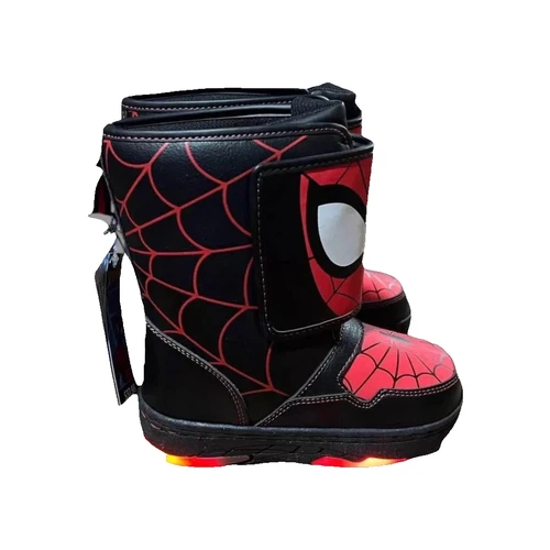 Marvel Boys Toddler 10 Spiderman Light-up Insulated Mid-Calf Winter Boots NEW - Picture 8 of 24