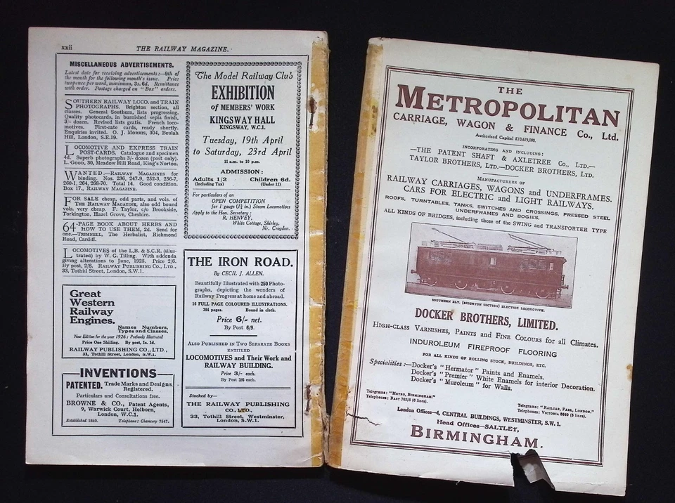The Railway Magazine April 1927 Vol LX No 358 – Transport & Travel Monthly - Image 3 of 4