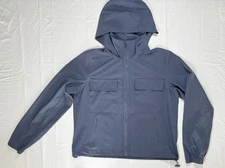 90 Degrees Womens Medium Hooded Jacket Full Zip Pockets Gray