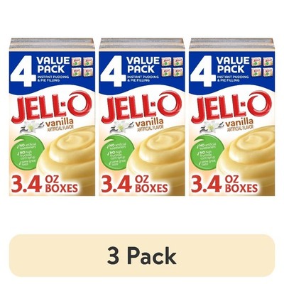 Instant Vanilla Pudding Mix Pie Filling Bulk Pack of 12 Boxes 3.4 oz Each