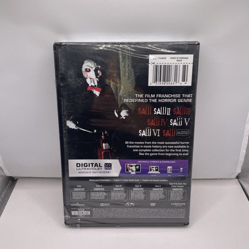 Saw - The Complete Movie Collection 1-7 - 7 Films (DVD, 2014, Unrated) Sealed - Picture 2 of 3