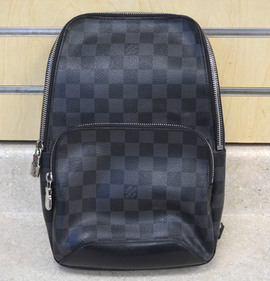 Louis Vuitton Avenue Black Canvas Sling Bag with COA *Pre-owned* FREE SHIPPING