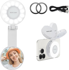 Magnetic Selfie Light for Iphone with Mirror Foldable Magnetic Fill Light with S