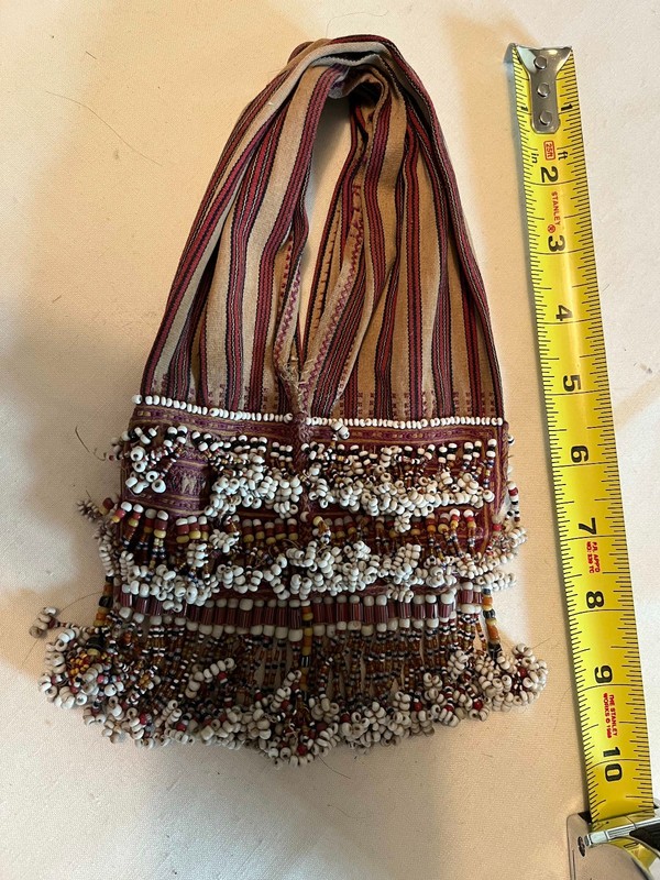 L .19th-E.20th C. Kalinga Mt. Province Gàdang Glass-Beaded Sash, the Philippines