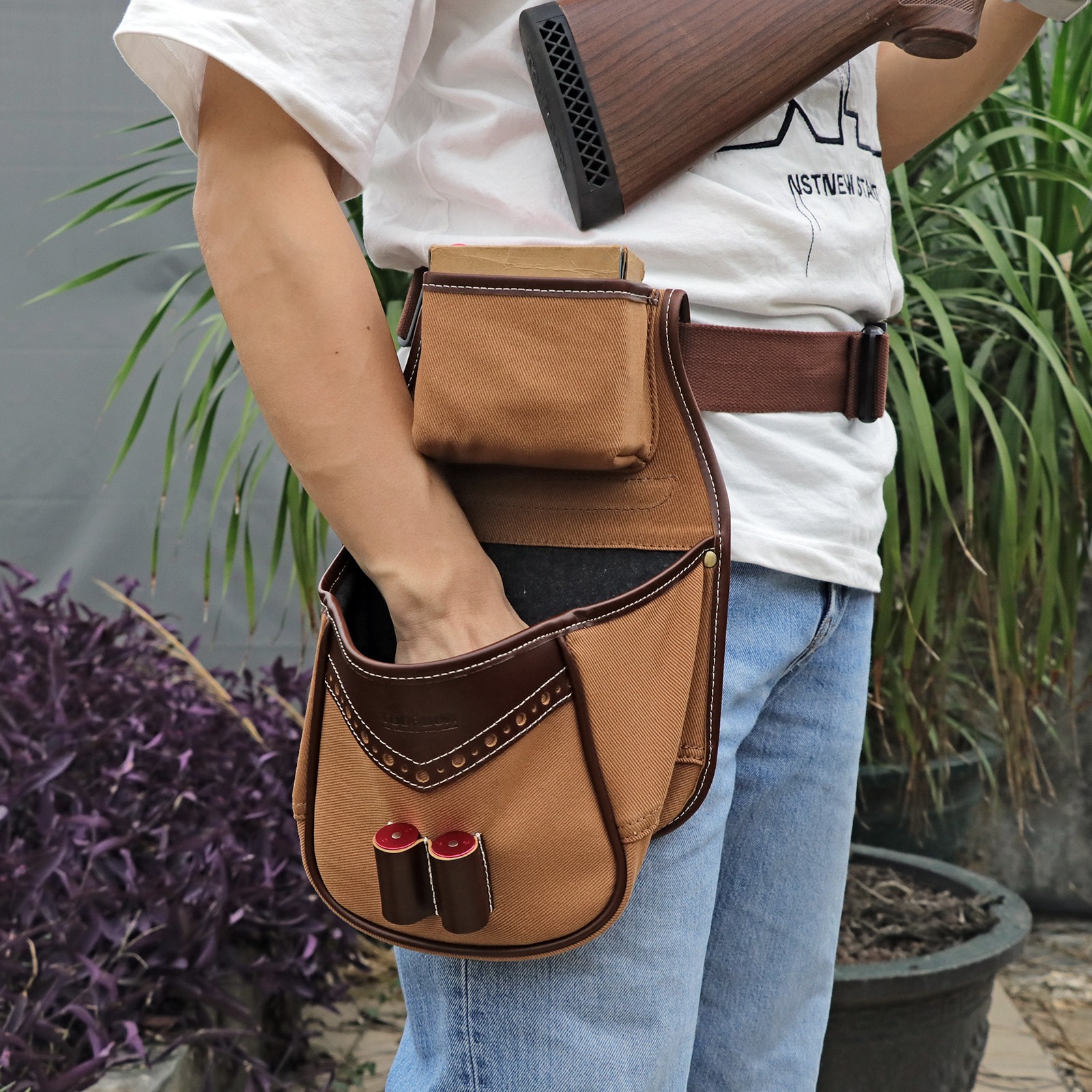 Skeet Trap Shooting Ammo Case Belt Carrier Bag Spent Shell Carry Pouch-TOURBON