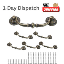 Waziaqoc 6 Pack Antique Bronze Drop Bail Pulls 4.3 Center Vintage